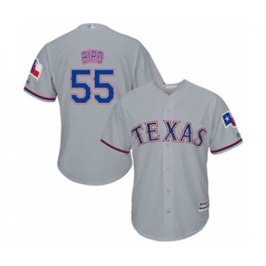 Youth Texas Rangers #55 Kyle Bird Authentic Grey Road Cool Base Baseball Player Jersey Youth Texas Rangers #55 Kyle Bird Authentic Grey Road Cool Base Baseball Player Jersey