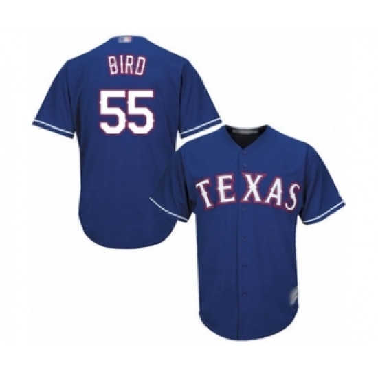 Youth Texas Rangers #55 Kyle Bird Authentic Royal Blue Alternate 2 Cool Base Baseball Player Jersey Youth Texas Rangers #55 Kyle Bird Authentic Royal Blue Alternate 2 Cool Base Baseball Player Jersey