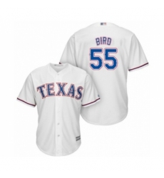 Youth Texas Rangers #55 Kyle Bird Authentic White Home Cool Base Baseball Player Jersey Youth Texas Rangers #55 Kyle Bird Authentic White Home Cool Base Baseball Player Jersey