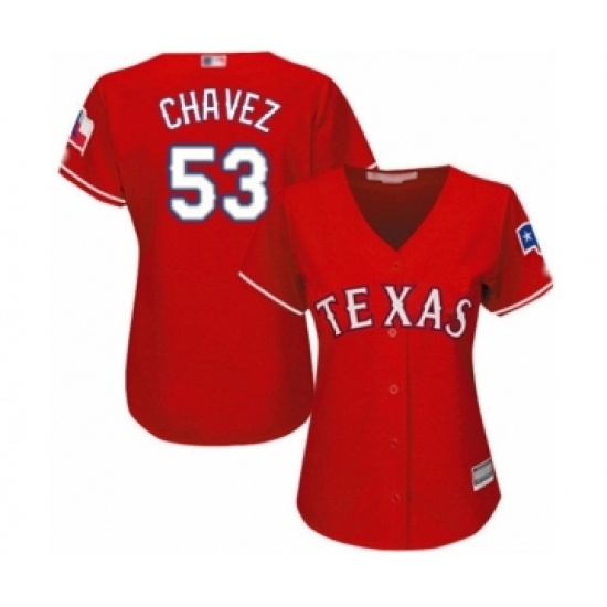 Women's Texas Rangers #53 Jesse Chavez Authentic Red Alternate Cool Base Baseball Player Jersey Women's Texas Rangers #53 Jesse Chavez Authentic Red Alternate Cool Base Baseball Player Jersey