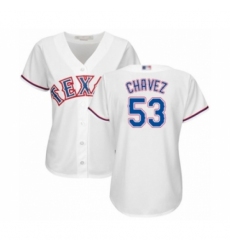Women's Texas Rangers #53 Jesse Chavez Authentic White Home Cool Base Baseball Player Jersey Women's Texas Rangers #53 Jesse Chavez Authentic White Home Cool Base Baseball Player Jersey