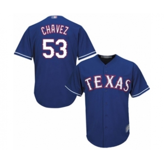 Youth Texas Rangers #53 Jesse Chavez Authentic Royal Blue Alternate 2 Cool Base Baseball Player Jersey Youth Texas Rangers #53 Jesse Chavez Authentic Royal Blue Alternate 2 Cool Base Baseball Player Jersey