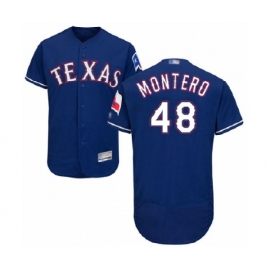 Men's Texas Rangers #48 Rafael Montero Royal Blue Alternate Flex Base Authentic Collection Baseball Player Jersey Men's Texas Rangers #48 Rafael Montero Royal Blue Alternate Flex Base Authentic Collection Baseball Player Jersey
