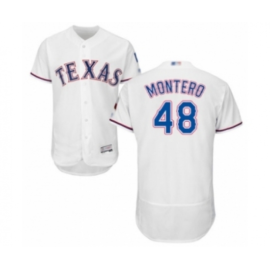 Men's Texas Rangers #48 Rafael Montero White Home Flex Base Authentic Collection Baseball Player Jersey Men's Texas Rangers #48 Rafael Montero White Home Flex Base Authentic Collection Baseball Player Jersey
