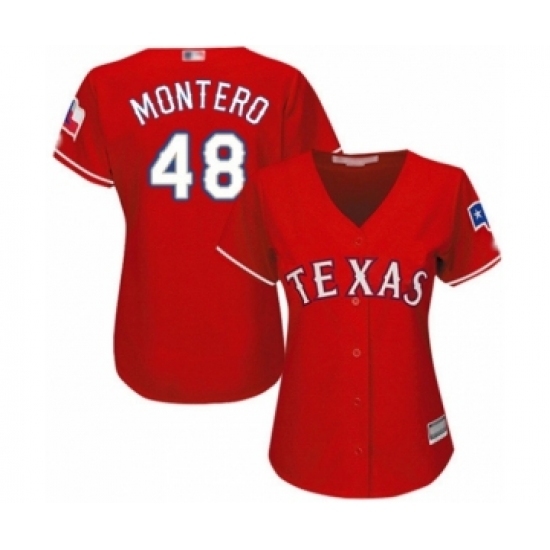 Women's Texas Rangers #48 Rafael Montero Authentic Red Alternate Cool Base Baseball Player Jersey Women's Texas Rangers #48 Rafael Montero Authentic Red Alternate Cool Base Baseball Player Jersey