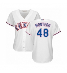 Women's Texas Rangers #48 Rafael Montero Authentic White Home Cool Base Baseball Player Jersey Women's Texas Rangers #48 Rafael Montero Authentic White Home Cool Base Baseball Player Jersey