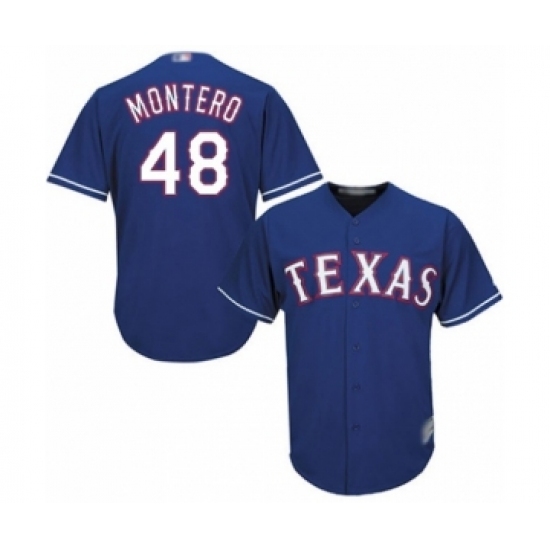 Youth Texas Rangers #48 Rafael Montero Authentic Royal Blue Alternate 2 Cool Base Baseball Player Jersey Youth Texas Rangers #48 Rafael Montero Authentic Royal Blue Alternate 2 Cool Base Baseball Player Jersey