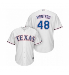 Youth Texas Rangers #48 Rafael Montero Authentic White Home Cool Base Baseball Player Jersey Youth Texas Rangers #48 Rafael Montero Authentic White Home Cool Base Baseball Player Jersey