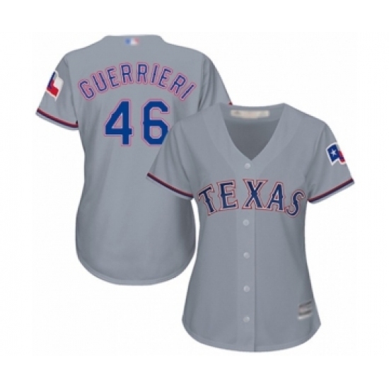Women's Texas Rangers #46 Taylor Guerrieri Authentic Grey Road Cool Base Baseball Player Jersey Women's Texas Rangers #46 Taylor Guerrieri Authentic Grey Road Cool Base Baseball Player Jersey