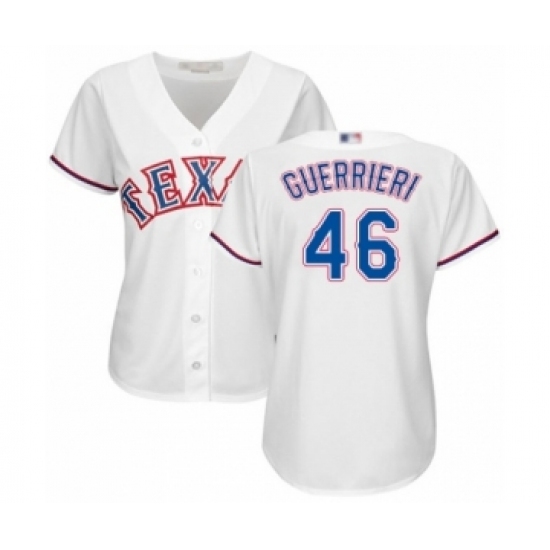 Women's Texas Rangers #46 Taylor Guerrieri Authentic White Home Cool Base Baseball Player Jersey Women's Texas Rangers #46 Taylor Guerrieri Authentic White Home Cool Base Baseball Player Jersey