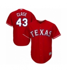 Youth Texas Rangers #43 Emmanuel Clase Authentic Red Alternate Cool Base Baseball Player Jersey