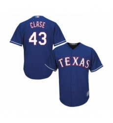 Youth Texas Rangers #43 Emmanuel Clase Authentic Royal Blue Alternate 2 Cool Base Baseball Player Jersey