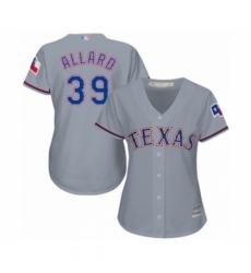 Women's Texas Rangers #39 Kolby Allard Authentic Grey Road Cool Base Baseball Player Jersey Women's Texas Rangers #39 Kolby Allard Authentic Grey Road Cool Base Baseball Player Jersey