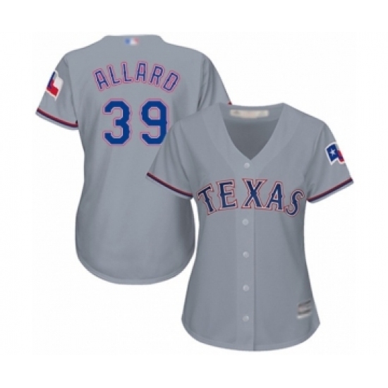 Women's Texas Rangers #39 Kolby Allard Authentic Grey Road Cool Base Baseball Player Jersey Women's Texas Rangers #39 Kolby Allard Authentic Grey Road Cool Base Baseball Player Jersey