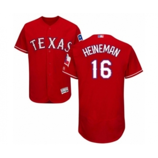 Men's Texas Rangers #16 Scott Heineman Red Alternate Flex Base Authentic Collection Baseball Player Jersey Men's Texas Rangers #16 Scott Heineman Red Alternate Flex Base Authentic Collection Baseball Player Jersey