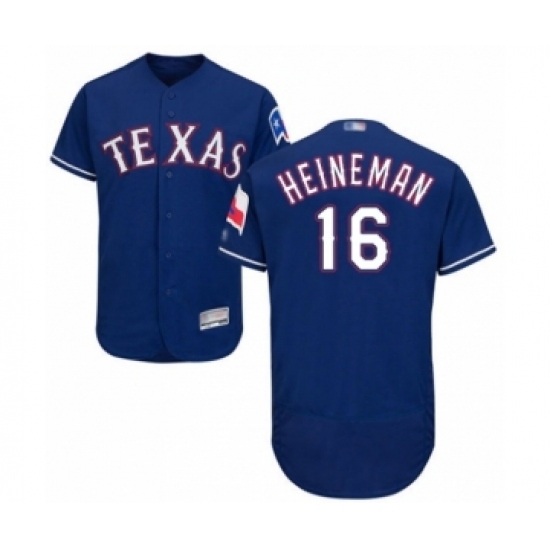Men's Texas Rangers #16 Scott Heineman Royal Blue Alternate Flex Base Authentic Collection Baseball Player Jersey Men's Texas Rangers #16 Scott Heineman Royal Blue Alternate Flex Base Authentic Collection Baseball Player Jersey