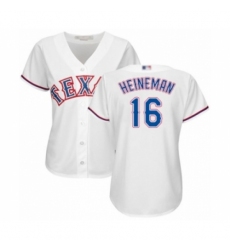 Women's Texas Rangers #16 Scott Heineman Authentic White Home Cool Base Baseball Player Jersey Women's Texas Rangers #16 Scott Heineman Authentic White Home Cool Base Baseball Player Jersey