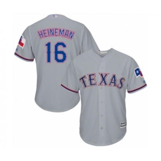 Youth Texas Rangers #16 Scott Heineman Authentic Grey Road Cool Base Baseball Player Jersey Youth Texas Rangers #16 Scott Heineman Authentic Grey Road Cool Base Baseball Player Jersey