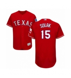 Men's Texas Rangers #15 Nick Solak Red Alternate Flex Base Authentic Collection Baseball Player Jersey Men's Texas Rangers #15 Nick Solak Red Alternate Flex Base Authentic Collection Baseball Player Jersey