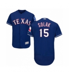 Men's Texas Rangers #15 Nick Solak Royal Blue Alternate Flex Base Authentic Collection Baseball Player Jersey Men's Texas Rangers #15 Nick Solak Royal Blue Alternate Flex Base Authentic Collection Baseball Player Jersey