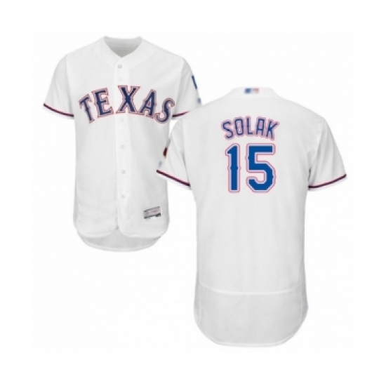 Men's Texas Rangers #15 Nick Solak White Home Flex Base Authentic Collection Baseball Player Jersey Men's Texas Rangers #15 Nick Solak White Home Flex Base Authentic Collection Baseball Player Jersey