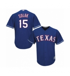 Youth Texas Rangers #15 Nick Solak Authentic Royal Blue Alternate 2 Cool Base Baseball Player Jersey Youth Texas Rangers #15 Nick Solak Authentic Royal Blue Alternate 2 Cool Base Baseball Player Jersey