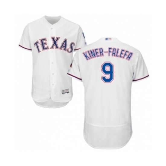 Men's Texas Rangers #9 Isiah Kiner-Falefa White Home Flex Base Authentic Collection Baseball Player Jersey Men's Texas Rangers #9 Isiah Kiner-Falefa White Home Flex Base Authentic Collection Baseball Player Jersey