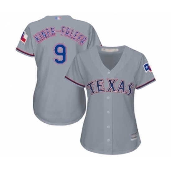 Women's Texas Rangers #9 Isiah Kiner-Falefa Authentic Grey Road Cool Base Baseball Player Jersey Women's Texas Rangers #9 Isiah Kiner-Falefa Authentic Grey Road Cool Base Baseball Player Jersey