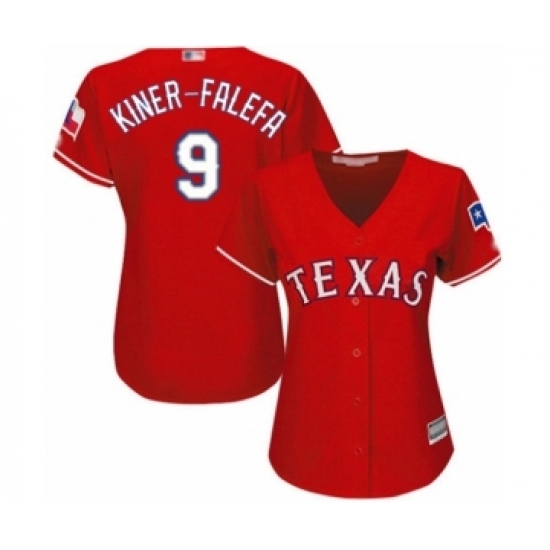 Women's Texas Rangers #9 Isiah Kiner-Falefa Authentic Red Alternate Cool Base Baseball Player Jersey Women's Texas Rangers #9 Isiah Kiner-Falefa Authentic Red Alternate Cool Base Baseball Player Jersey