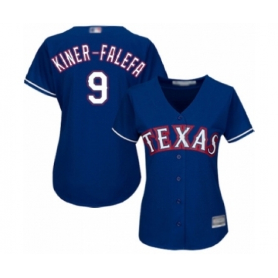 Women's Texas Rangers #9 Isiah Kiner-Falefa Authentic Royal Blue Alternate 2 Cool Base Baseball Player Jersey Women's Texas Rangers #9 Isiah Kiner-Falefa Authentic Royal Blue Alternate 2 Cool Base Baseball Player Jersey