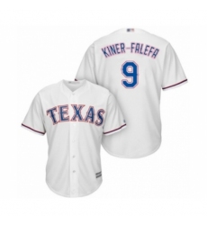 Youth Texas Rangers #9 Isiah Kiner-Falefa Authentic White Home Cool Base Baseball Player Jersey Youth Texas Rangers #9 Isiah Kiner-Falefa Authentic White Home Cool Base Baseball Player Jersey