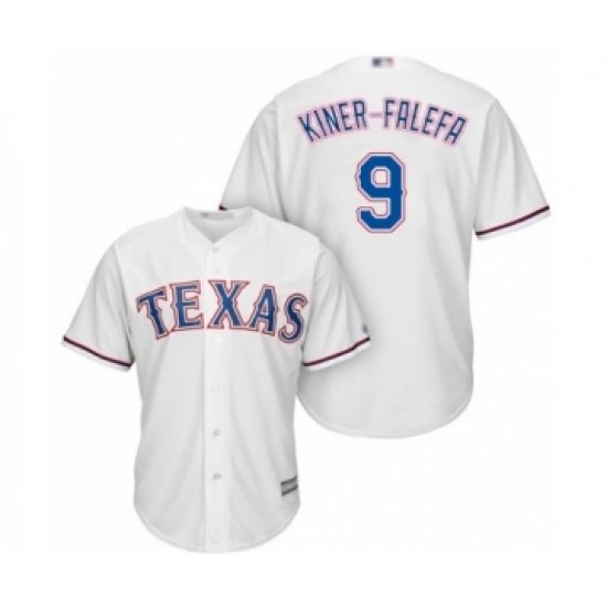 Youth Texas Rangers #9 Isiah Kiner-Falefa Authentic White Home Cool Base Baseball Player Jersey Youth Texas Rangers #9 Isiah Kiner-Falefa Authentic White Home Cool Base Baseball Player Jersey