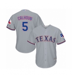 Youth Texas Rangers #5 Willie Calhoun Authentic Grey Road Cool Base Baseball Player Jersey