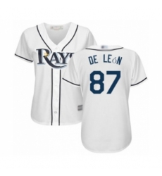 Women's Tampa Bay Rays #87 Jose De Leon Authentic White Home Cool Base Baseball Player Jersey Women's Tampa Bay Rays #87 Jose De Leon Authentic White Home Cool Base Baseball Player Jersey