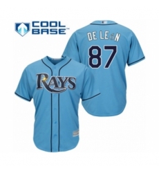 Youth Tampa Bay Rays #87 Jose De Leon Authentic Light Blue Alternate 2 Cool Base Baseball Player Jersey Youth Tampa Bay Rays #87 Jose De Leon Authentic Light Blue Alternate 2 Cool Base Baseball Player Jersey