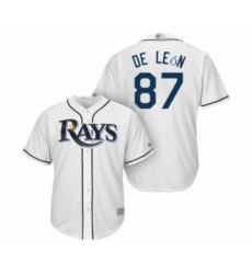 Youth Tampa Bay Rays #87 Jose De Leon Authentic White Home Cool Base Baseball Player Jersey Youth Tampa Bay Rays #87 Jose De Leon Authentic White Home Cool Base Baseball Player Jersey