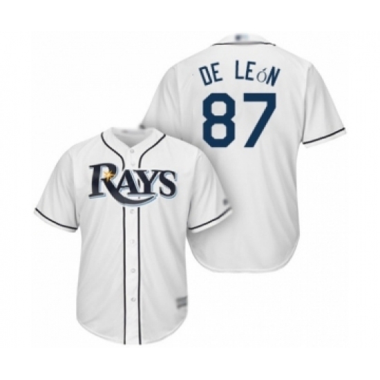 Youth Tampa Bay Rays #87 Jose De Leon Authentic White Home Cool Base Baseball Player Jersey Youth Tampa Bay Rays #87 Jose De Leon Authentic White Home Cool Base Baseball Player Jersey