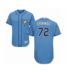 Men's Tampa Bay Rays #72 Yonny Chirinos Light Blue Flexbase Authentic Collection Baseball Player Jersey