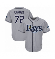 Youth Tampa Bay Rays #72 Yonny Chirinos Authentic Grey Road Cool Base Baseball Player Jersey