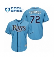 Youth Tampa Bay Rays #72 Yonny Chirinos Authentic Light Blue Alternate 2 Cool Base Baseball Player Jersey