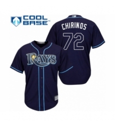 Youth Tampa Bay Rays #72 Yonny Chirinos Authentic Navy Blue Alternate Cool Base Baseball Player Jersey