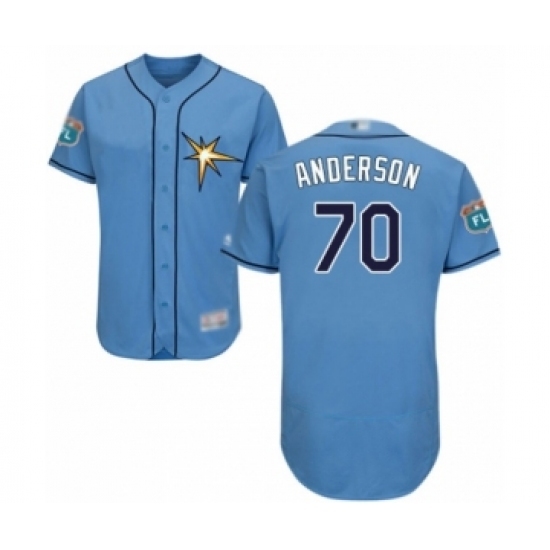 Men's Tampa Bay Rays #70 Nick Anderson Light Blue Flexbase Authentic Collection Baseball Player Jersey Men's Tampa Bay Rays #70 Nick Anderson Light Blue Flexbase Authentic Collection Baseball Player Jersey
