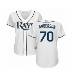 Women's Tampa Bay Rays #70 Nick Anderson Authentic White Home Cool Base Baseball Player Jersey Women's Tampa Bay Rays #70 Nick Anderson Authentic White Home Cool Base Baseball Player Jersey