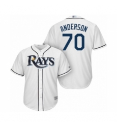 Youth Tampa Bay Rays #70 Nick Anderson Authentic White Home Cool Base Baseball Player Jersey Youth Tampa Bay Rays #70 Nick Anderson Authentic White Home Cool Base Baseball Player Jersey