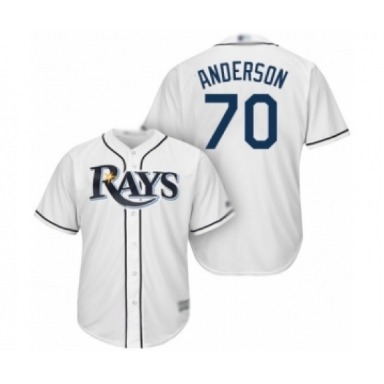 Youth Tampa Bay Rays #70 Nick Anderson Authentic White Home Cool Base Baseball Player Jersey Youth Tampa Bay Rays #70 Nick Anderson Authentic White Home Cool Base Baseball Player Jersey
