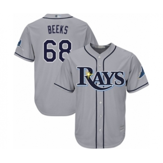 Youth Tampa Bay Rays #68 Jalen Beeks Authentic Grey Road Cool Base Baseball Player Jersey Youth Tampa Bay Rays #68 Jalen Beeks Authentic Grey Road Cool Base Baseball Player Jersey