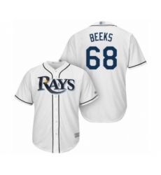 Youth Tampa Bay Rays #68 Jalen Beeks Authentic White Home Cool Base Baseball Player Jersey Youth Tampa Bay Rays #68 Jalen Beeks Authentic White Home Cool Base Baseball Player Jersey