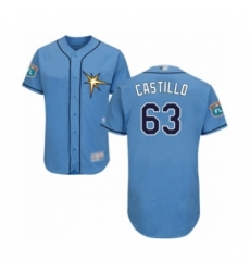 Men's Tampa Bay Rays #63 Diego Castillo Light Blue Flexbase Authentic Collection Baseball Player Jersey