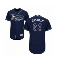 Men's Tampa Bay Rays #63 Diego Castillo Navy Blue Alternate Flex Base Authentic Collection Baseball Player Jersey