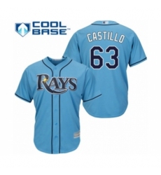 Youth Tampa Bay Rays #63 Diego Castillo Authentic Light Blue Alternate 2 Cool Base Baseball Player Jersey